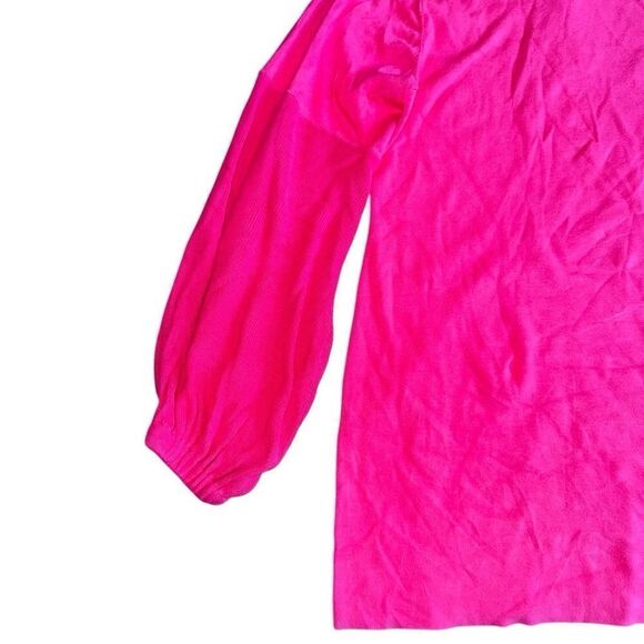 Free People Women's Barbie Pink Oversized Bishop Sleeve Sweater Dress Size Large - Picture 7 of 10